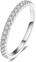 IMOLOVE Lab Grown Diamond Wedding Bands, 0.3-0.42 Carat, Eternity Rings in 18K White Gold & Sterling Silver Size 4-11