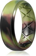 Egnaro Men's Rings 8.5mm Wide-2mm Thick Inner Arc Ergonomic Breathable Rubber Wedding bands-Hypoallergenic for Gym/Outdoor/Gift((1-7 Variety Pack with Half Size)