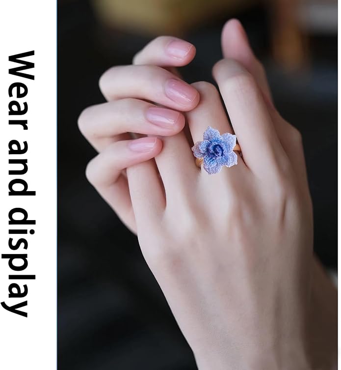 Wedding Band Promise Ring for Her Crochet Statement Cute Ring Size Adjustable Sturdy Unique Ring for Birthday Gift Valentine’s Day Gift