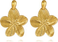 Gold Flower Statement Earrings for Women, Large Chunky Bohomian Summer Beach Floral Earring, Irregular Bold Exaggerated Earrings
