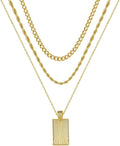 Women's Multi-Layered Gold Necklace, Stackable Delicate 14K Gold Plated Fashion Round Multi Layers Pendant Necklace, Gold Jewelry Set Gifts