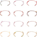 36Pcs Adjustable Braided Cord Bracelets Bracelet String with Clasp,10-1/4 Inch Colorful Polycotton Adjustable Bracelets,Thread Half Finished Bracelet for Wrist DIY Women Jewelry Making