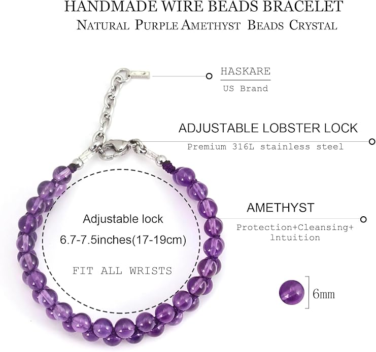 HASKARE Real Crystal Bracelet Women Valentine Day Gift for Her, Real Malachite Handmade Bracelets Gift for Mom from Daughter, Premium Gemstone Protection Gift for Women Healing Anxiety Relief
