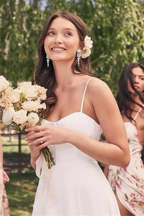 Rhinestone Statement Dangle Earrings Sparkly Crystal Bridal Wedding Earrings for Brides Bridesmaides Chandelier Teardrop Earrings for Women Prom Party