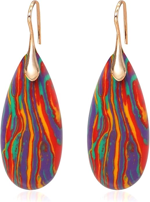Natural Stone Earrings Waterdrop Stone Dangle Earrings for Women