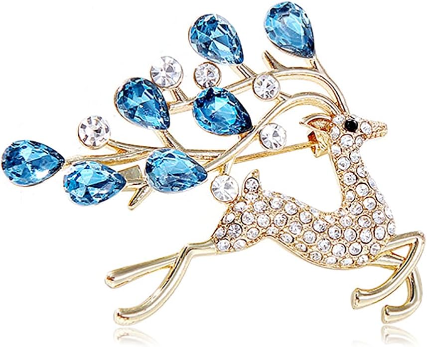 Christmas JOY Brooches Pin for Women, Santa Candy Cane Brooch Christmas Gift Jewelry Wreath Reindeer，Christmas Deer Butterfly Elk Crystal Pins