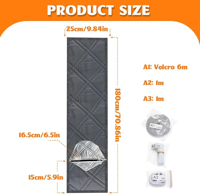 70" Sliding Door AC Vent Kit, 3-Layer Thickened Thermal Barrier | Thermal - Image 2