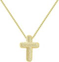 Zeffy Cross Necklace for Women,18K Gold/Silver Plated Tiny Cubic Zirconia Cross Pendant Necklace for Women Simple Layered Cross Necklaces for Women