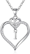 STORUP Valentines Gifts for Her Teen Girls - Heart Initial Necklaces for Women Girls, 14K-Gold-Plated CZ Initial A-Z Heart Necklaces for Teen Girl Jewelry Valentines Gifts for Women Mom Wife Sister