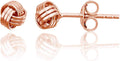 Solid 925 Sterling Silver 5mm Love Knot Stud Earrings | Gold Plated Classic Love Knot Twist | Hypoallergenic | Secure Friction Back Closure | High Polished Stud Earrings
