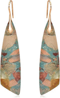 Natural Stone Earrings for Women Boho Triangles Dangle Drop Earrings