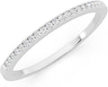 Dazzlingrock Collection Valentine's Day Gift 0.08 Ctw Womens Diamond Wedding Band, Real Natural Round White Diamond Minimalist Thin Stackable Ring for Her in 10K Solid Gold