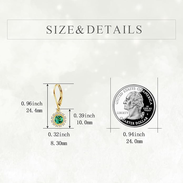 DOVRAN 10K 14K Solid Gold Leverback Earrings for Women Real Yellow Gold Filigree Dangle Earrings Trendy Jewelry Birthday Christmas Gifts for Wife Mom