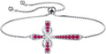 YL Cross Bracelet 925 Sterling Silver Infinity Sideways Link Bracelet Birthstone Jewelry for Women