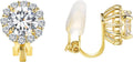 Clip on Earrings Women, 14K Gold Hoop Clip-On Earrings for Women, Hypoallergenic Non Pierced Croissant Earrings
