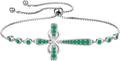 YL Cross Bracelet 925 Sterling Silver Infinity Sideways Link Bracelet Birthstone Jewelry for Women