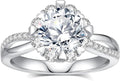 Moissanite Engagement Rings for Women,D Color VVS1 Round Cut Moissanite Ring 925 Sterling Silver Promise Rings for Her