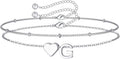 M MOOHAM Valentines Day Gifts for Kids Teen Girls -14K-Gold-Plated Heart Initial A-Z Bracelets for Women Girl Dainty Gold Bracelets Birthday Valentines Gifts for Women Her Teenage Girls Kid Teen Gift
