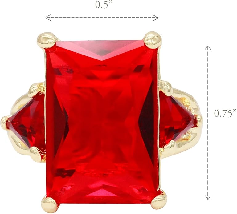 Lavencious Big Bold Radiant CZ Stones Stretch Rings for Women Size for 7-9