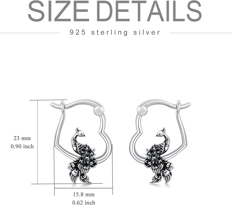 Hypoallergenic Earrings Rabbit Tiger Teddy Koala Puppy Panther Peacock Earrings Sterling Silver Animal Hug Hoop Earrings Jewelry Mothers Day Graduation Birthday Gifts for Women