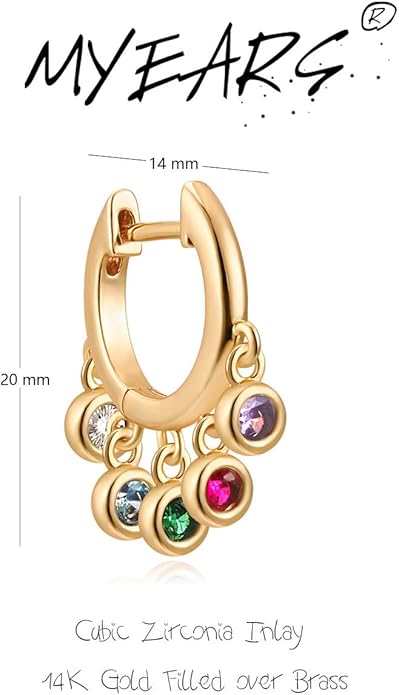 MYEARS Women Earrings Gold Huggie Hoop Ear Stud Cuff 14K Small Simple Hypoallergenic Everyday Jewelry