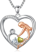 Valentines Day Gift for Mom Mother Daughter Necklace Birthstone Necklaces for Women Anniversary Jewelry Valentine Mothers Day Christmas Birthday Gifts for Mom Women Her Wife Girlfriend