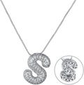 RWQIAN Letter Necklace for Women Bubble, Chunky Initial Alphabet A-Z Pendant Puffy Name Personalized Necklace Dainty Zircon CZ Fashion Jewelry Gifts for Girls Girlfriend