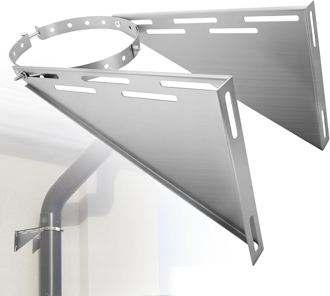 Adjustable 8" Chimney Pipe Wall Support Bracket, Fireplace Pipe Wall Bracket by XSKLBZA