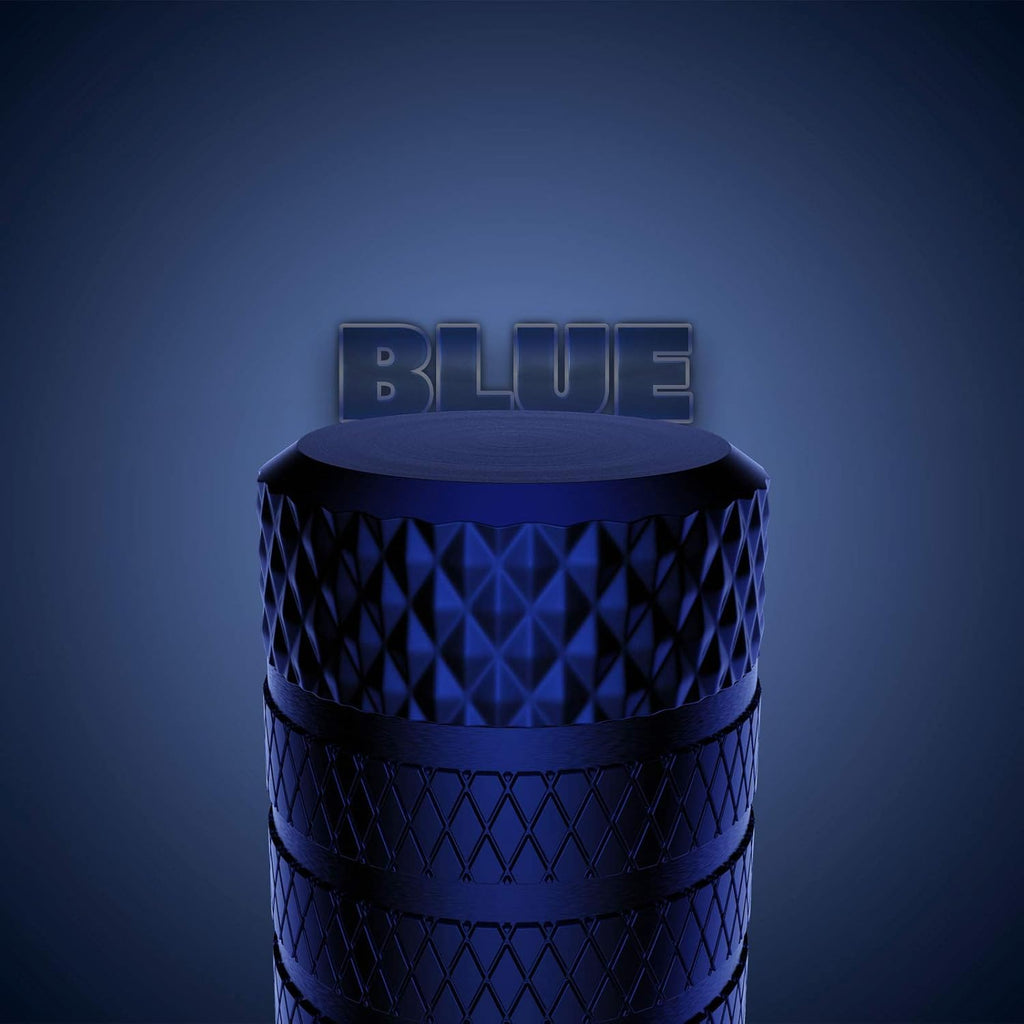 CKAuto Tire Valve Stem Caps, Blue, 4 pcs/Pack, Anodized Aluminum Tire Valve Cap Set, Corrosion Resistant, Universal Stem Covers for Cars Trucks Motorcycles SUVs and Bikes