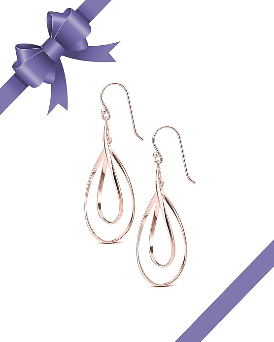 MILLA Teardrop Earrings - Designer Silver Statement Earrings or Gold Dangle Earrings for Women Trendy Upscale Dangly Earrings