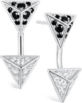 Color-D VVS1 Clarity Moissanite Leaf Angel Wings Dangle Earrings, Solid 925 Sterling Silver with Gold/White Gold Plated, Christmas Birthday Mother's Day Anniversary Earrings for Her