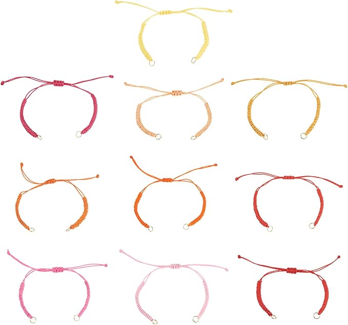 30Pcs Braided Adjustable Cord for Bracelet,Semi Finished Friendship Bracelet String,Waxed Polyester Cord Adjustable Bracelet Knot Rope Handmade Braid String for Jewelry Making DIY Craft