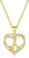 INFUSEU Unique Initial Necklaces for Women Girls Small Heart Letter Jewelry, Meaningful Personalized Gifts