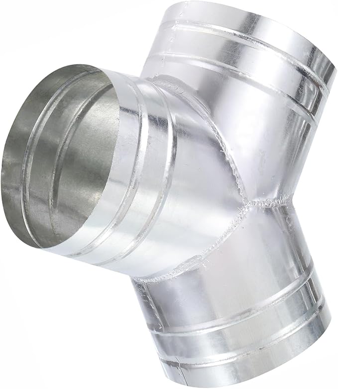6 Inch Y Shape Duct Connector 3 Way 90 Degree Galvanized Steel by PURIFRIZ