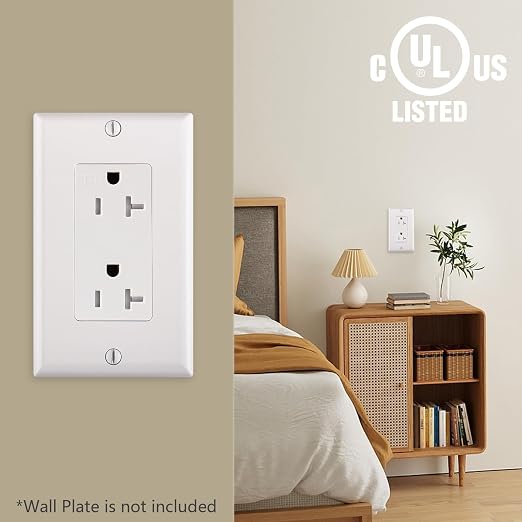 Wengart 20A Decorator Receptacle, Tamper-Resistant, AC125V Self-Grounding - Image 6