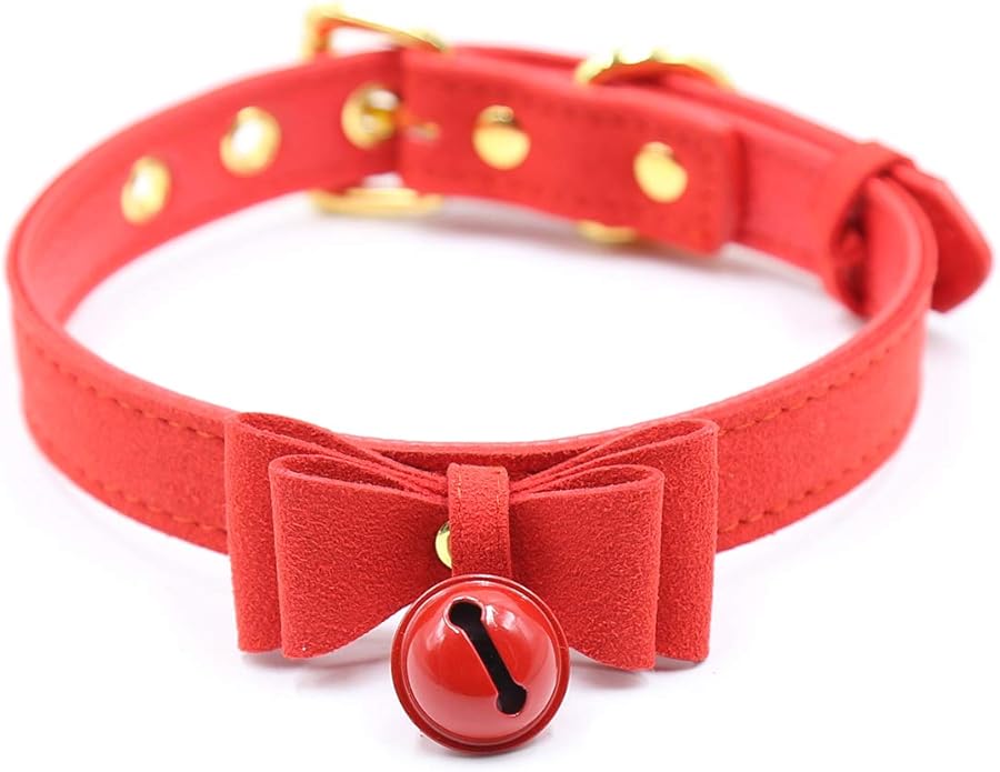 Bell Choker Collar Necklace Lolita Bow Collar Cat Kitty Velvet Necklace