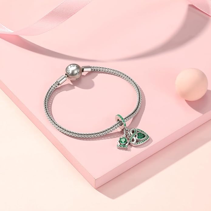 Birthstone Charms for Pandora Charms Bracelets - 925 Sterling Silver Infinity Heart Dangle Charm fit Bracelet and Necklace Birthday Jewelry Gifts For Women