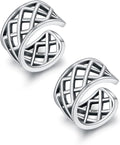 CHIC & ARTSY 925 Sterling Silver Ear Cuffs for Women, Non Piercing Clip On Cartilage Cuffs, Adjustable Fake Conch & Helix Earrings, Gold Plated & Oxidized Various Styles