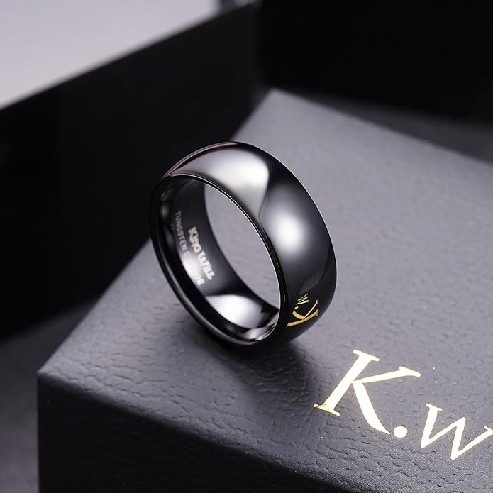 King Will Tungsten Carbide Wedding Band for Men Women Promise Rings for Couples Domed High Polish