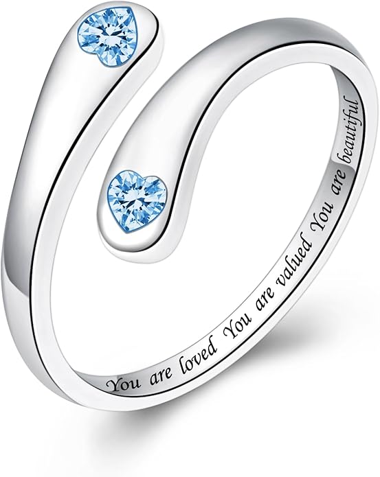 Fookduoduo 925 Sterling Silver Ring Inspirational Jewelry adjustable Wrap Open Rings for Women