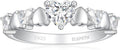 Elspeth 925 Sterling Silver Heart Engagement Ring for Women Heart Cut Cubic Zirconia Promise Ring Size 4-10