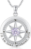S925 Necklace Gift for Wife |Compass Jewelry |Women Anniversary |Sterling Silver |Girlfriend Birthday Gifts for Her Valentines |I'd be Lost without You |Jewel 18K Gold