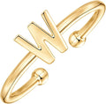 PAVOI 14K Gold Plated Initial Letter Adjustable Ring for Women - Thin Initial Band - Dainty Fashion Jewelry Gifts