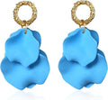 Anmpab Statement Matte Rose Flower Petal Stud Earrings for Women Dangly Floral Petal Earrings Jewelry Accessories Romantic Gifts for Her Women