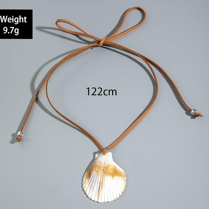 Large Starfish Shell Necklace for Women Bohemian Starfish Pendant Necklace Dainty Coastal Jewelry Summer Sea Vacation Necklaces Adjustable Shell Necklaces Summer Beach Surfer Jewelry Outfits Accessories