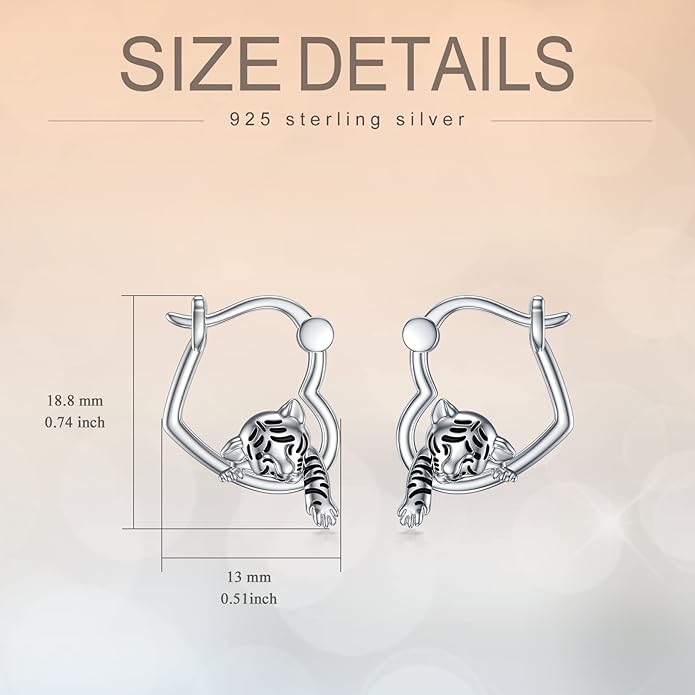 Hypoallergenic Earrings Rabbit Tiger Teddy Koala Puppy Panther Peacock Earrings Sterling Silver Animal Hug Hoop Earrings Jewelry Mothers Day Graduation Birthday Gifts for Women