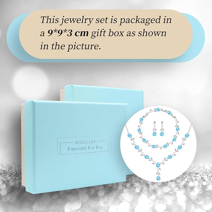 GZWHD Wedding Jewelry Sets for Bride Bridesmaid Women Cubic Zirconia Necklace Earrings Bracelet Set Gift for Mother Friend Wife Daughter Sister Party Prom Jewelry