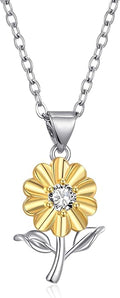 Flower Necklace Tulip/Sunflower/Daisy/Bee Pendant Necklaces Jewelry for Women Mom Gifts