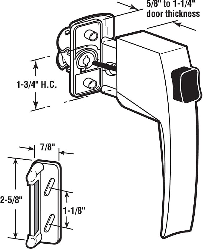 Prime-Line MP5007 Push Button Screen/Storm Door Latch Set - Image 2