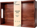 17 x 12 Inch Acacia Wood Large Serving Tray by KISENG
